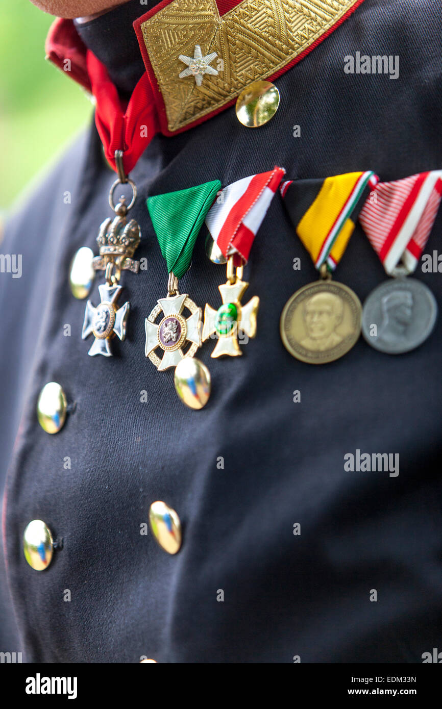 Medalla de honor militar, uniforme soldado austrohúngaro Foto de stock