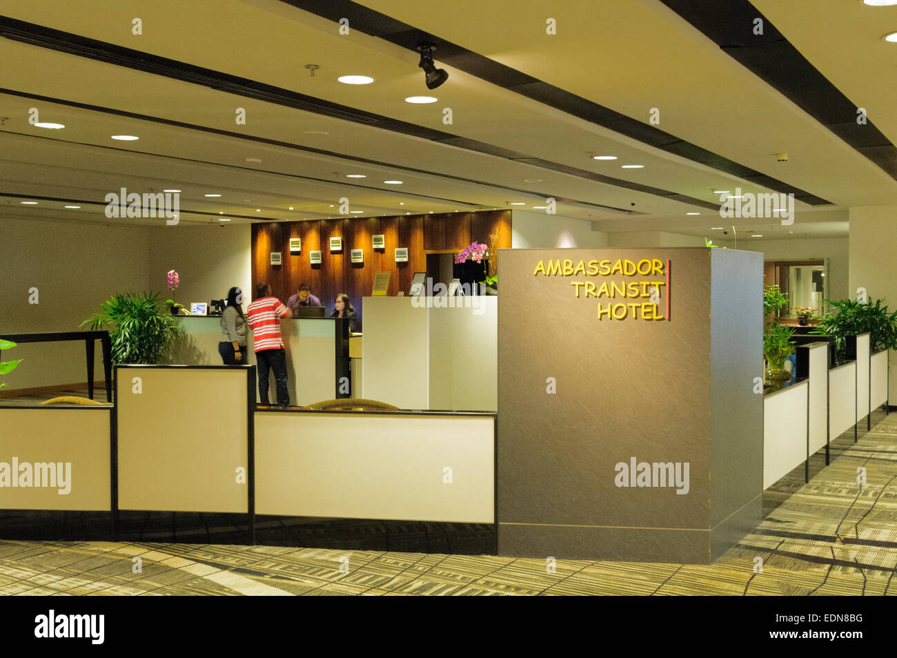 Aeropuerto internacional de Singapur Changi Embajador Transit Hotel Foto de stock
