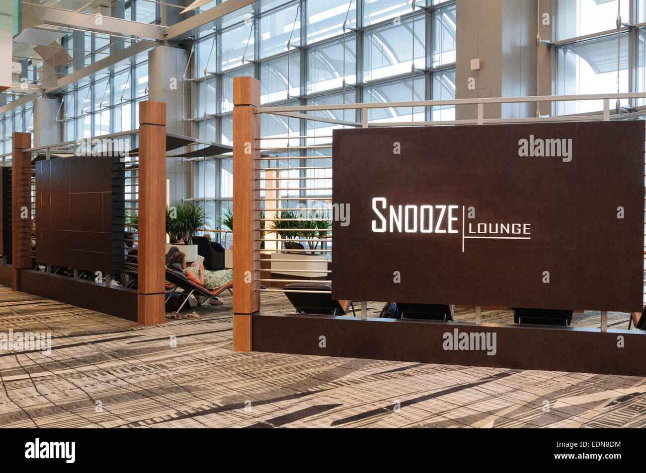 El aeropuerto internacional Changi de Singapur lounge Snooze Foto de stock