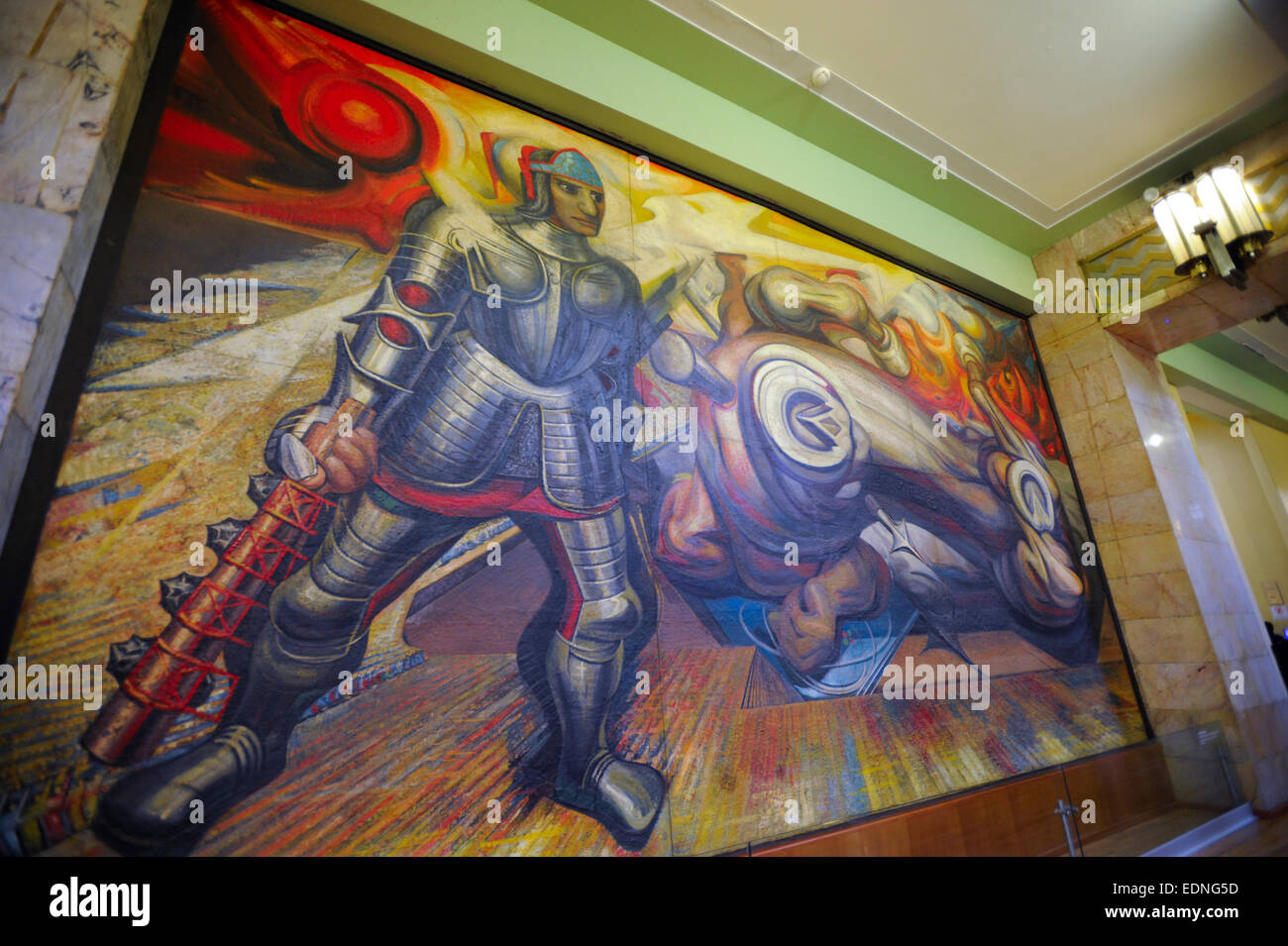 David Alfaro Siqueiros pintura en el Museo de Bellas Artes, Museo de la Ciudad de México, México David Alfaro Siqueiros pintura en el Museo de Bellas Artes, Museo de la Ciudad de México, México