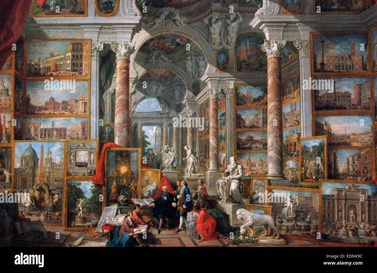 Giovanni Paolo Panini (1691-1765). Pintor italiano. Galería de imágenes con vistas de la Roma moderna. 1758. Museo del Louvre. París. Francia. Foto de stock