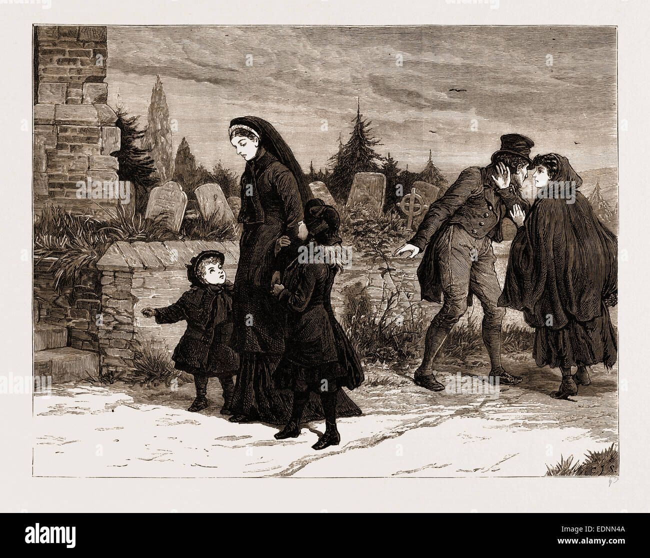 La tierra agitación en Irlanda: la viuda y el asesino, 1881 Foto de stock