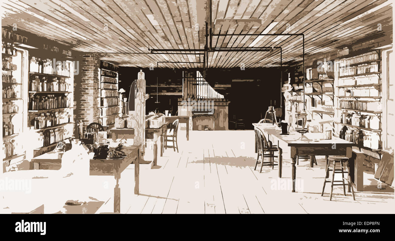 Planta superior, Edison Laboratorio de Menlo Park, Dearborn, Michigan, Thomas A. Edison, Thomas Alva (1847-1931), casas y atormenta Foto de stock
