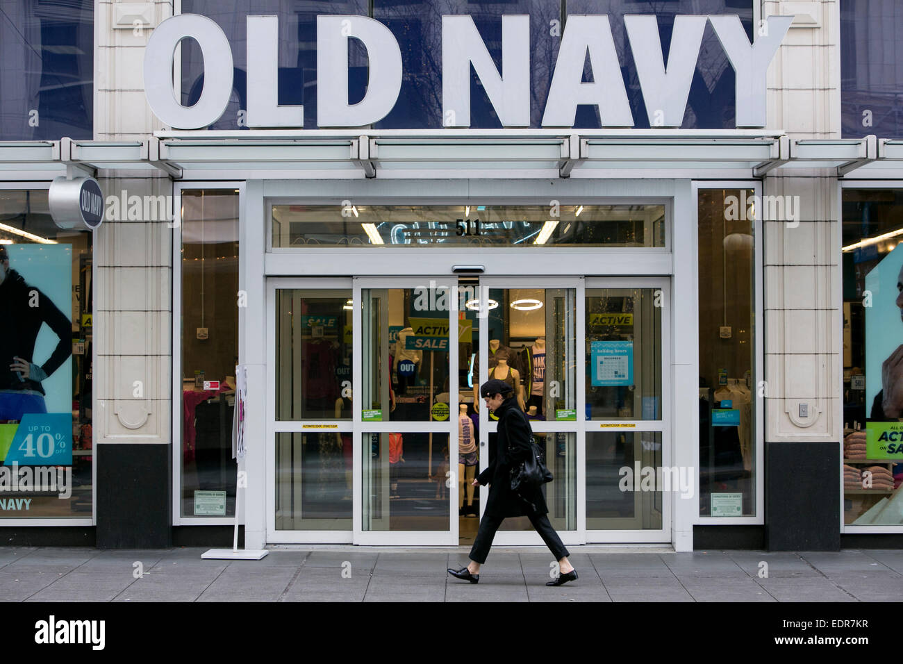 Una tienda de ropa Old Navy en el centro de la ciudad de Seattle, Washington. Foto de stock