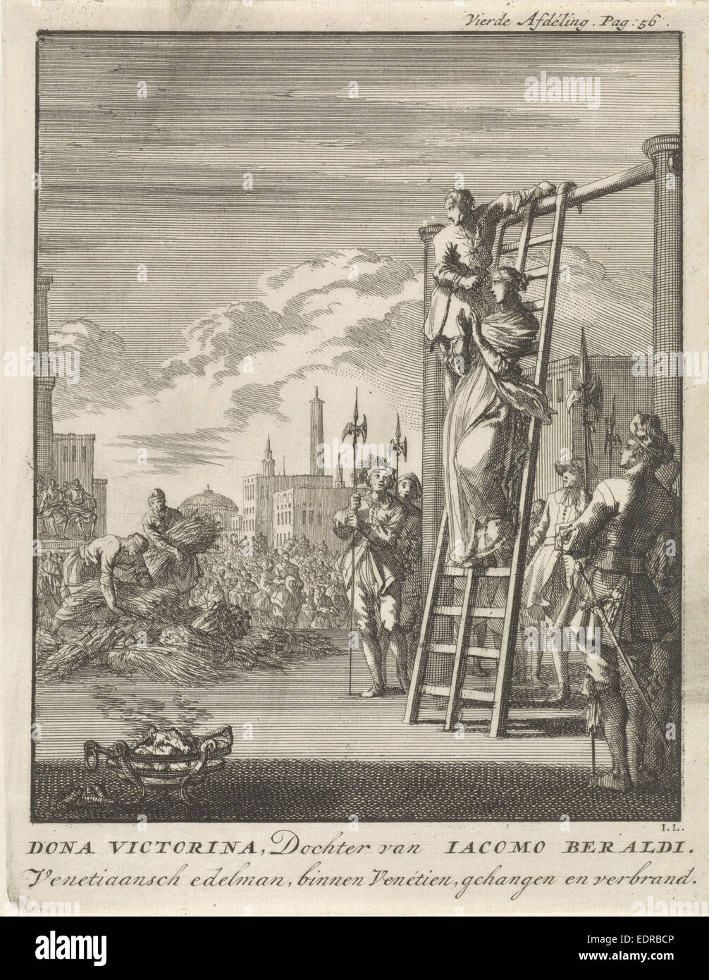 Ejecución de Victorina, Jan Luyken, Jan Claesz diez Hoorn, 1699 Foto de stock