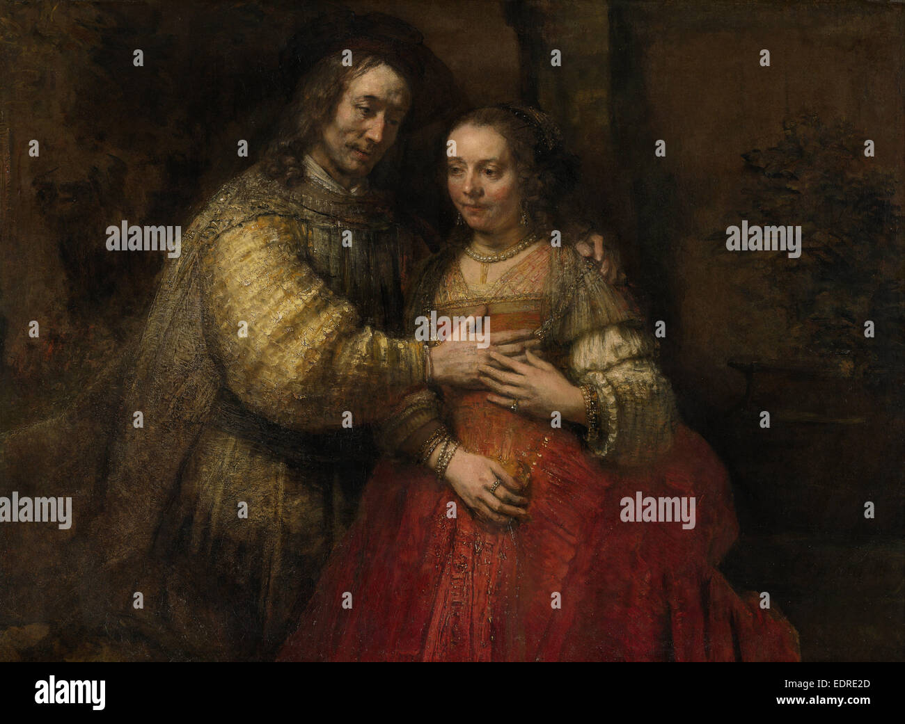 Isaac y Rebecca, conocida como la Novia judía de Rembrandt Harmensz van Rijn, c. 1665 - c. 1669 Foto de stock