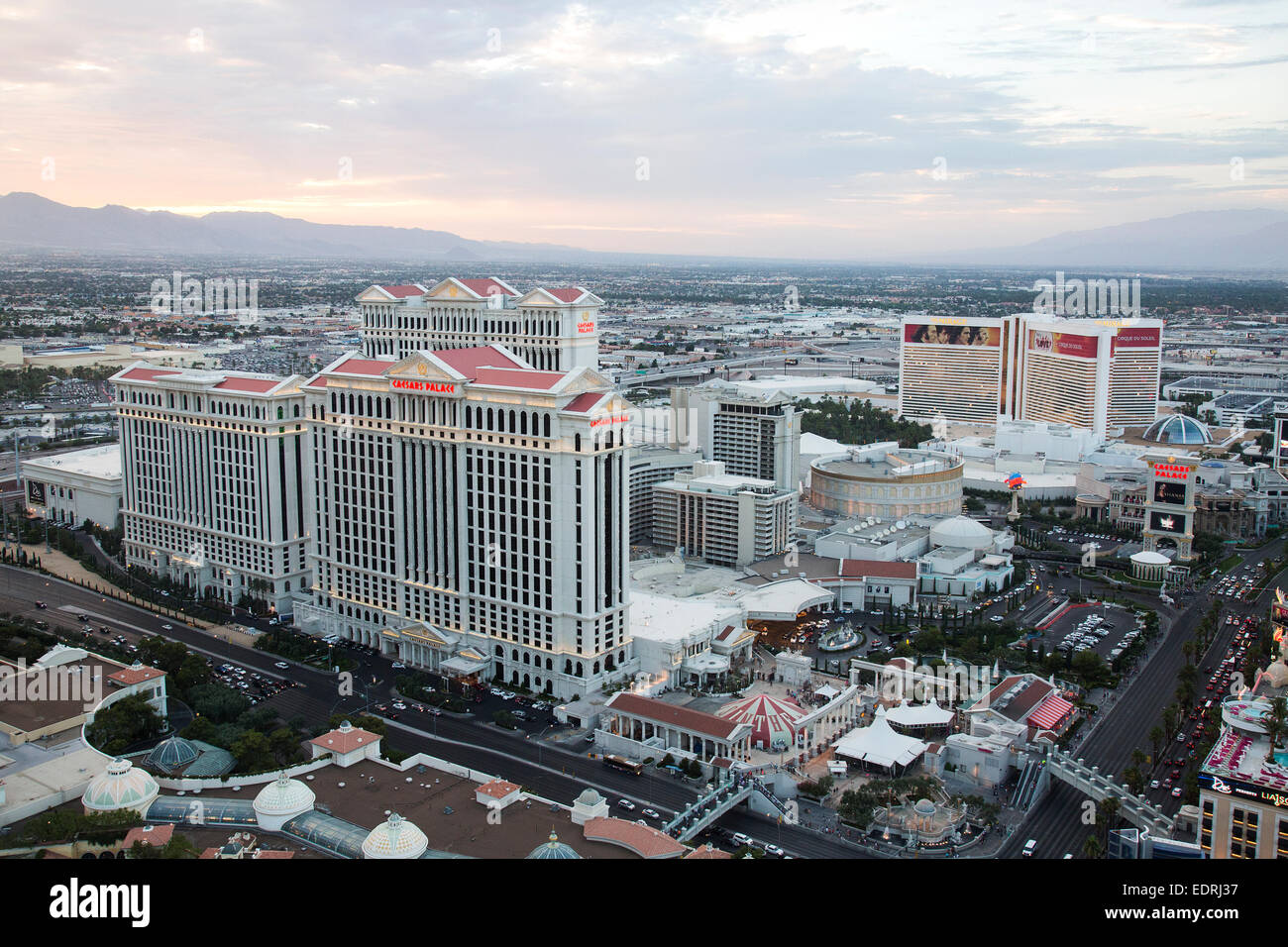 El Caesars Palace Hotel and Casino en Las Vegas Strip en Paradise, Nevada. Foto de stock