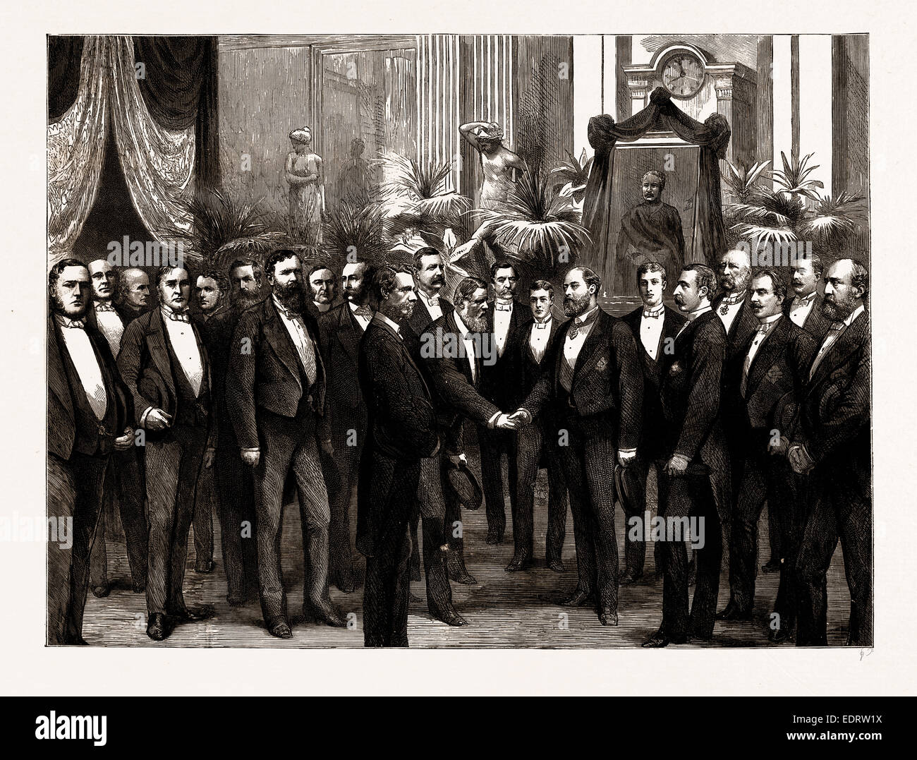 La APERTURA DEL FESTIVAL GORDON Boys' HOME: EL PRÍNCIPE DE GALES recibe a los huéspedes, Reino Unido, 1886: Sir Thomas Brassey, el Card. Foto de stock