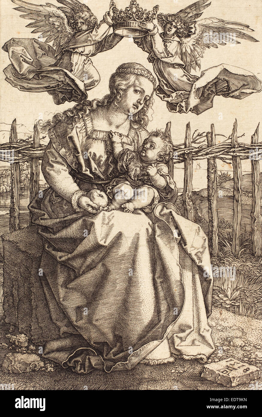 Alemán, Alberto Durero (1471 1528), la Virgen y el niño coronado por