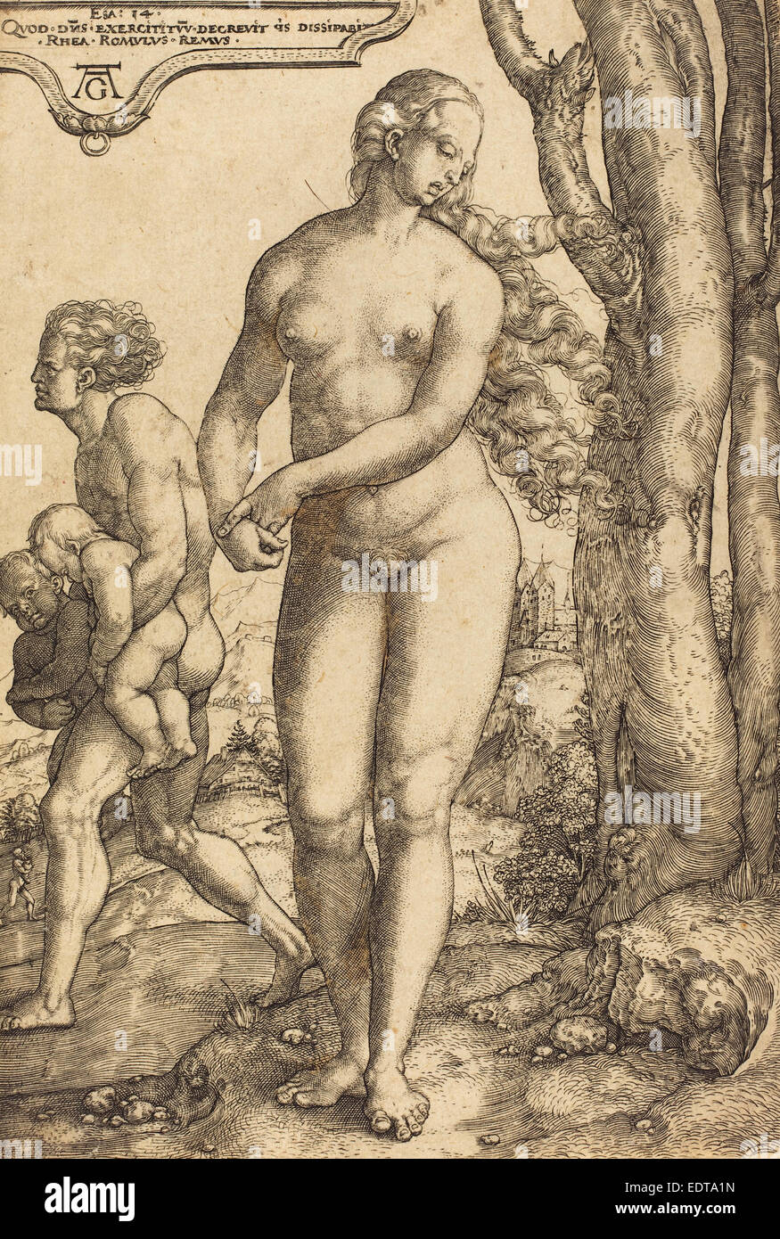 Heinrich Aldegrever (alemán, 1502 - 1555-1561), Rhea Silvia Foto de stock