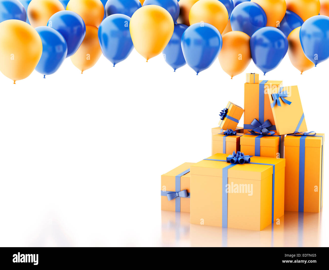 Feliz cumpleaños 30 composición con globos y regalos. 3D Render Fotografía  de stock - Alamy