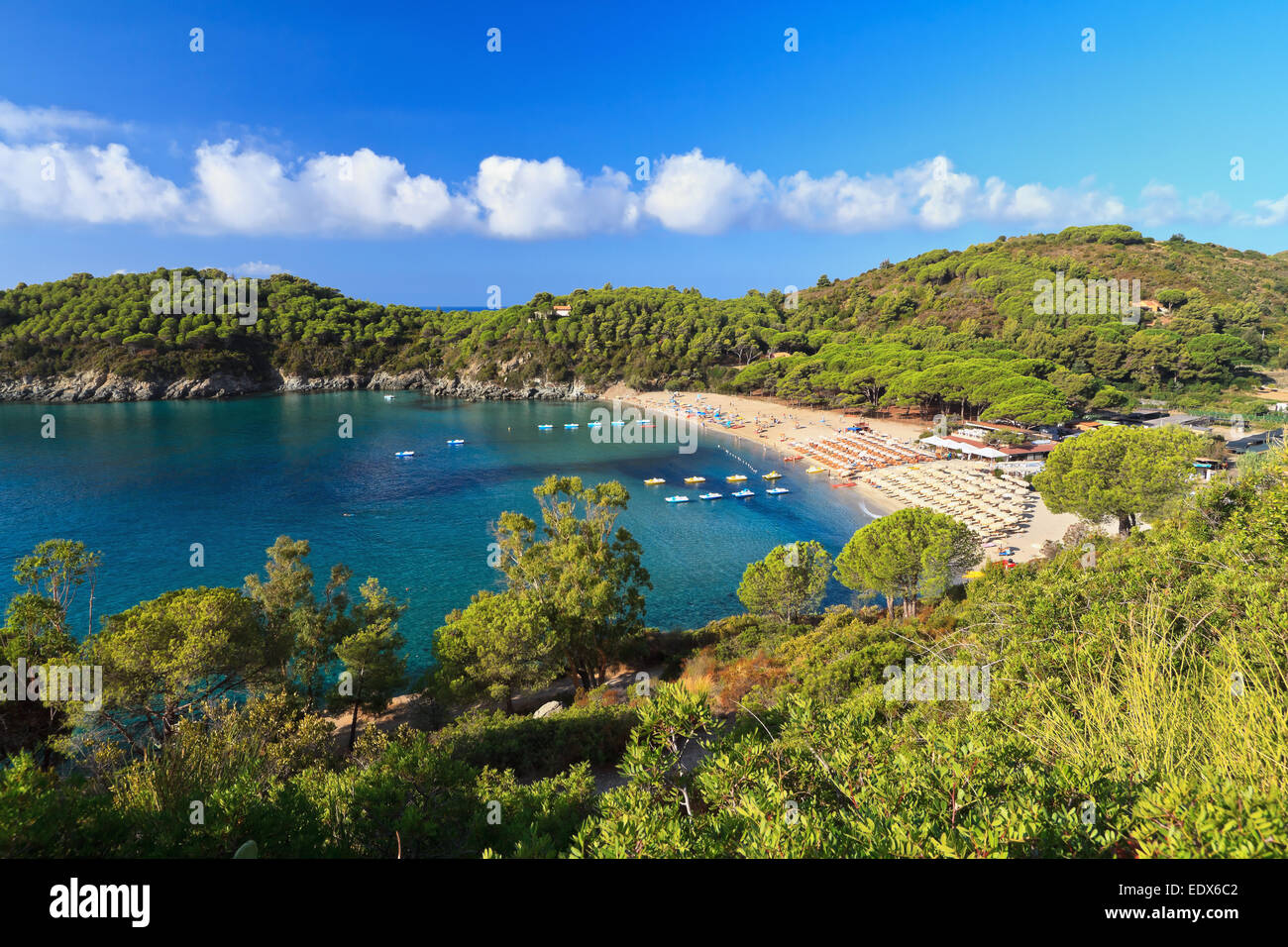 Summer View de Fetovaia Seaside, la isla de Elba, Italia Foto de stock