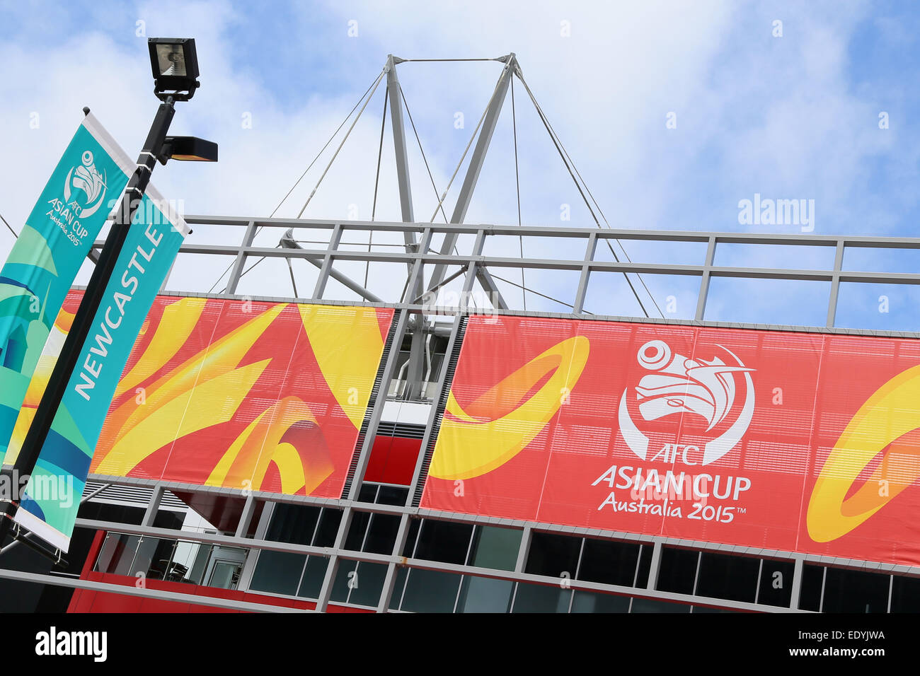 Nueva Gales del Sur, Australia. 12 ene, 2015. Estadio de fútbol Newcastle/Soccer : AFC Copa Asiática Australia 2015 Grupo D partido entre Japón - Palestina, en el estadio de Newcastle en Nueva Gales del Sur, Australia . © Yohei Osada/AFLO SPORT/Alamy Live News Foto de stock