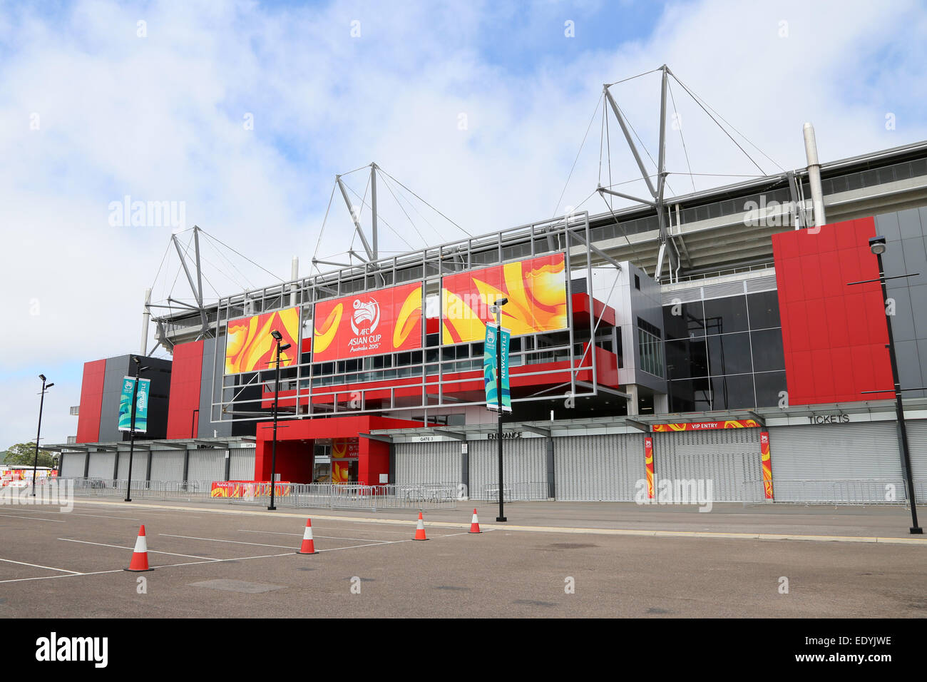 Nueva Gales del Sur, Australia. 12 ene, 2015. Estadio de fútbol Newcastle/Soccer : AFC Copa Asiática Australia 2015 Grupo D partido entre Japón - Palestina, en el estadio de Newcastle en Nueva Gales del Sur, Australia . © Yohei Osada/AFLO SPORT/Alamy Live News Foto de stock