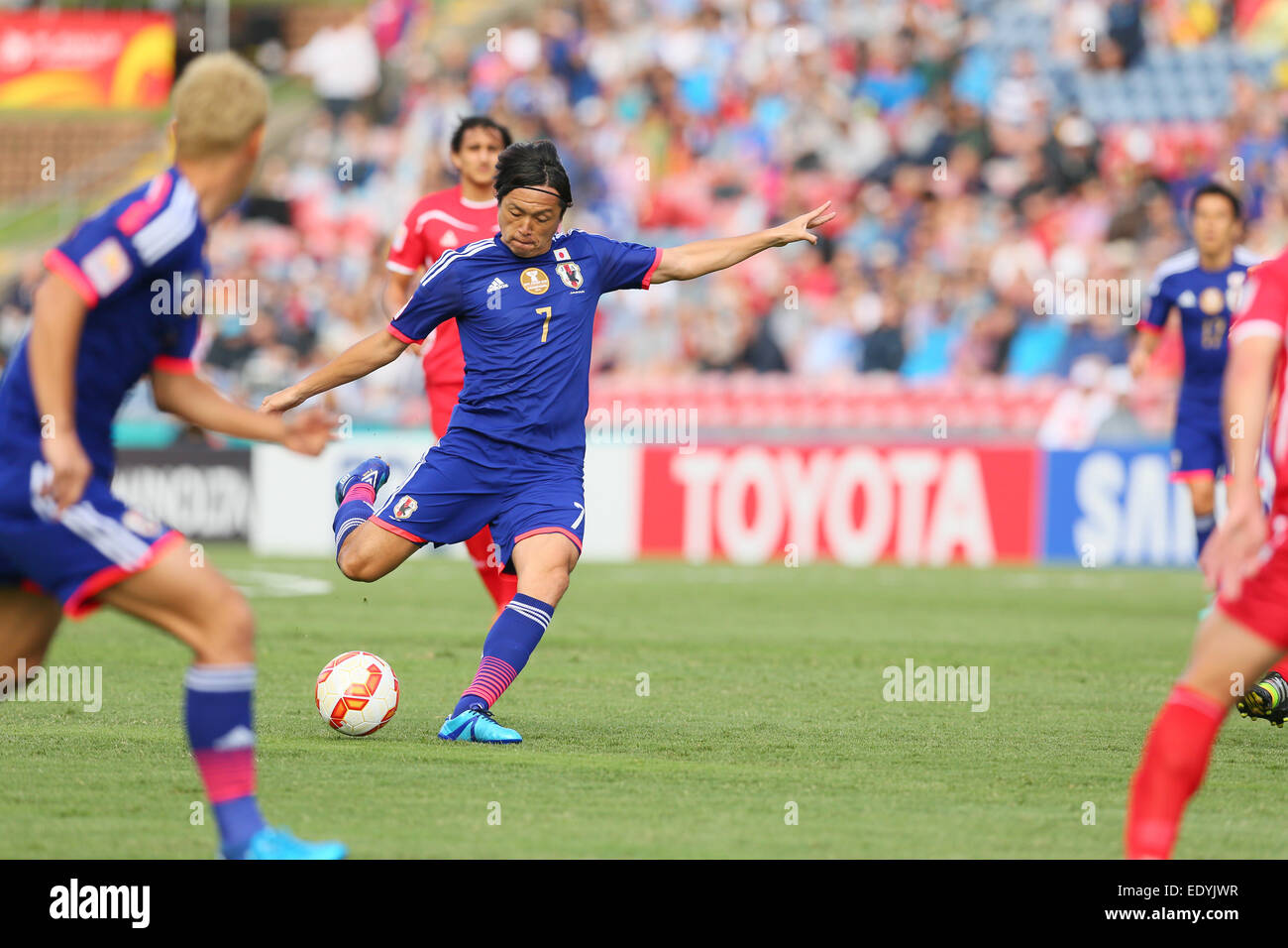 Nueva Gales del Sur, Australia. 12 ene, 2015. Yasuhito Endo (JPN) fútbol/Soccer : AFC Copa Asiática Australia 2015 Grupo D partido entre Japón - Palestina, en el estadio de Newcastle en Nueva Gales del Sur, Australia . © Yohei Osada/AFLO SPORT/Alamy Live News Foto de stock