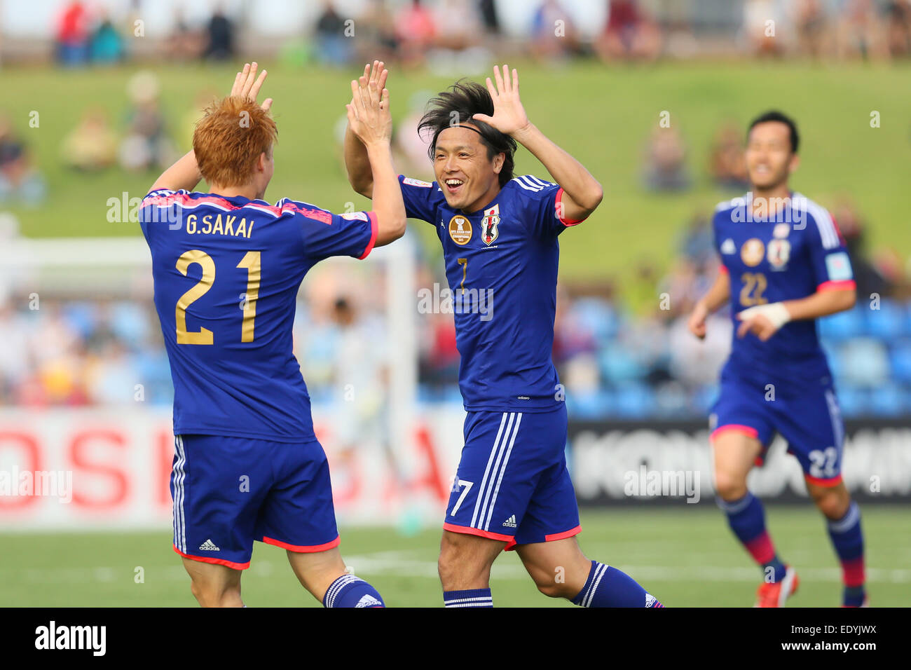 Nueva Gales del Sur, Australia. 12 ene, 2015. Yasuhito Endo (JPN) fútbol/Soccer : AFC Copa Asiática Australia 2015 Grupo D partido entre Japón - Palestina, en el estadio de Newcastle en Nueva Gales del Sur, Australia . © Yohei Osada/AFLO SPORT/Alamy Live News Foto de stock