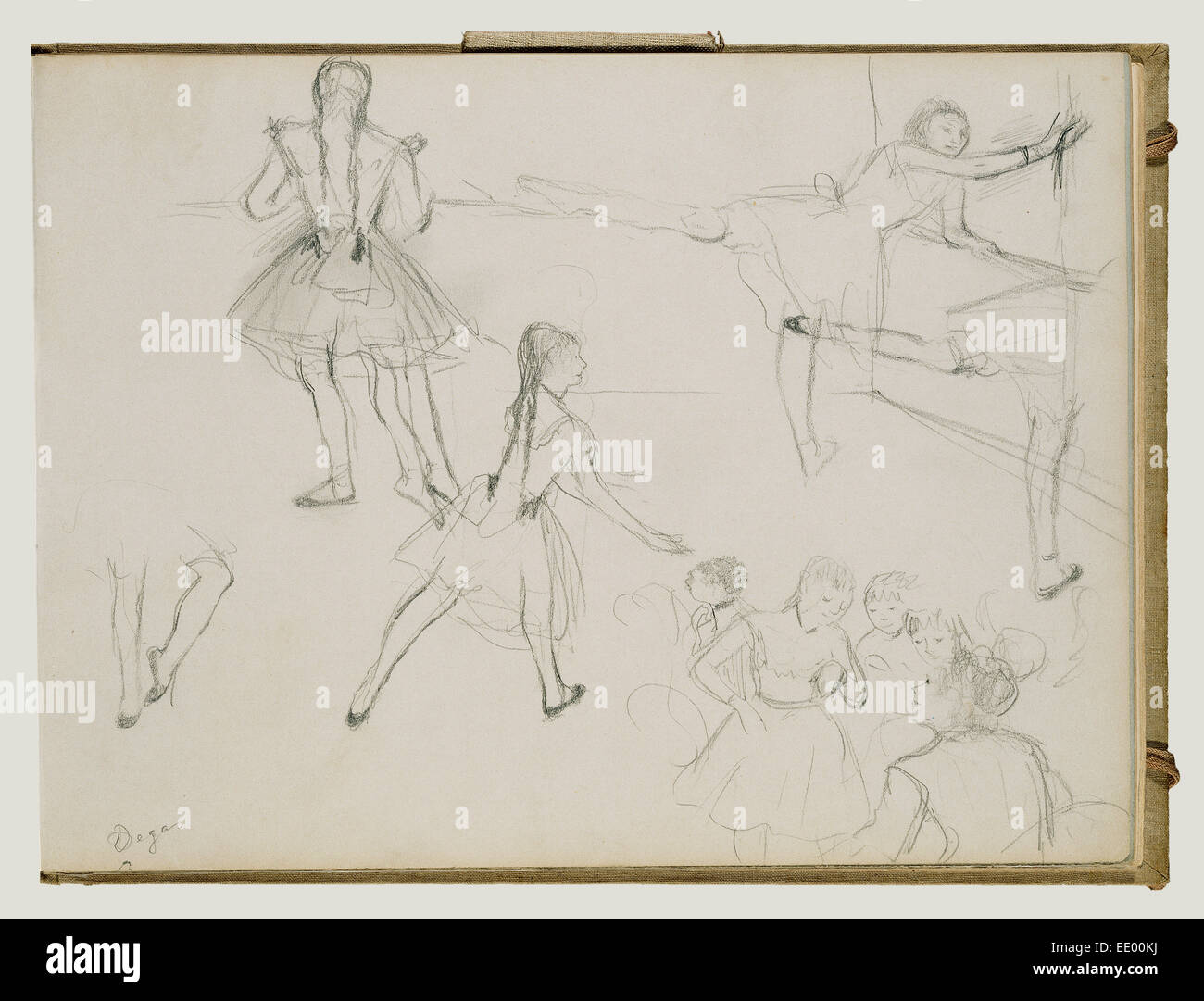 Los bailarines ensayando; Edgar Degas, Francés, 1834 - 1917; alrededor de 1877 Foto de stock
