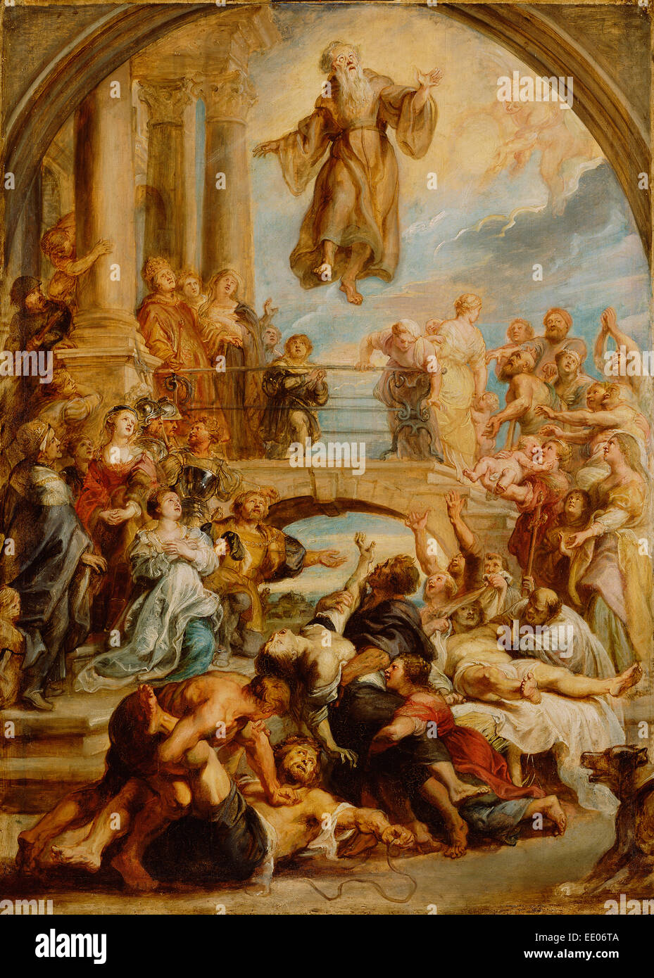 Los milagros de San Francisco de Paola, Peter Paul Rubens, Flamenco, 1577 - 1640; alrededor de 1627 - 1628; el aceite en el tablero Foto de stock