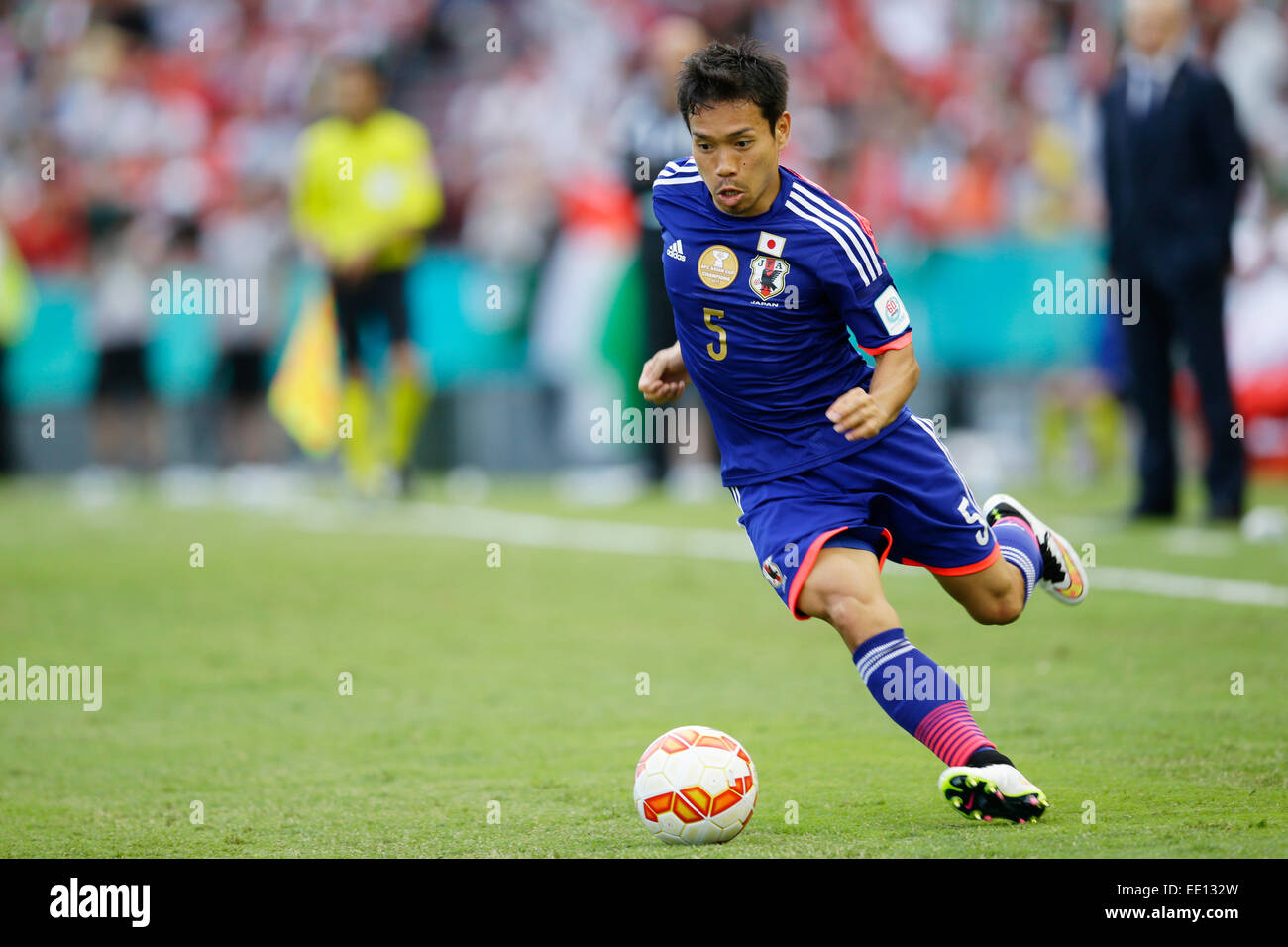 Newcastle, Australia. 12 ene, 2015. Yuto Nagatomo (JPN) fútbol/Soccer : AFC Copa Asiática Australia 2015 Grupo D partido entre Japón 4-0 Palestina en estadio de Newcastle en Newcastle, Australia . Crédito: AFLO/Alamy Live News Foto de stock