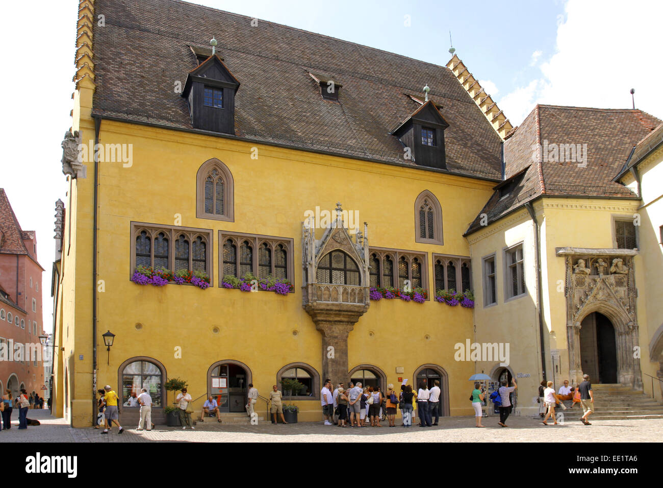 Regensburg, la Unesco Welterbe, Altes Rathaus, el Antiguo Ayuntamiento, 13, jh, Reichssaalbau, Reichssaal, Bayerische Eisenstrasse Strasse, Foto de stock
