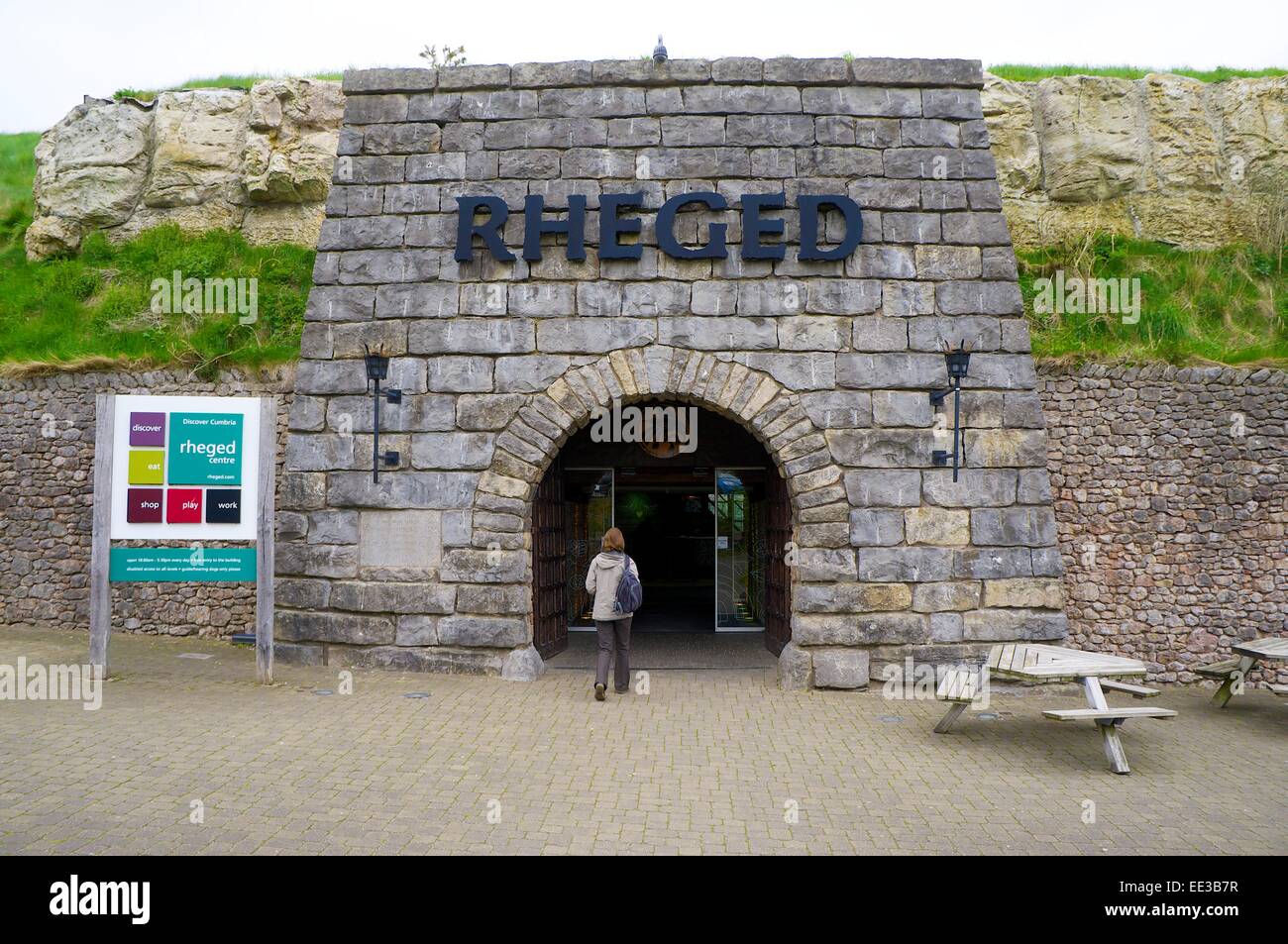Rheged lakeland Heritage Centre entrada, Penrith, Eden Valley, Cumbria, Inglaterra, Reino Unido. Foto de stock