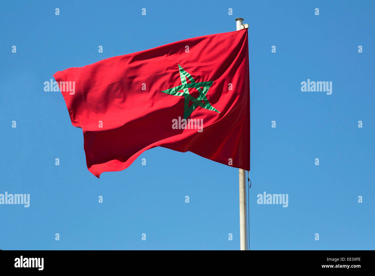 Bandera Marroquí de Rabat, Marruecos Foto de stock