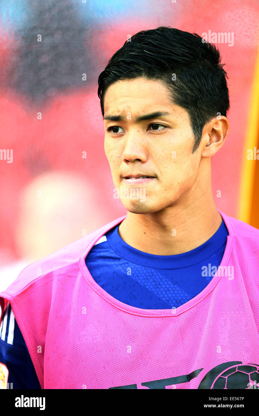 Nueva Gales del Sur, Australia. 12 ene, 2015. Yoshinori Muto (JPN) fútbol/Soccer : AFC Copa Asiática Australia 2015 Grupo D partido entre Japón 4-0 Palestina en estadio de Newcastle en Nueva Gales del Sur, Australia . © Kenzaburo Matsuoka/AFLO/Alamy Live News Foto de stock