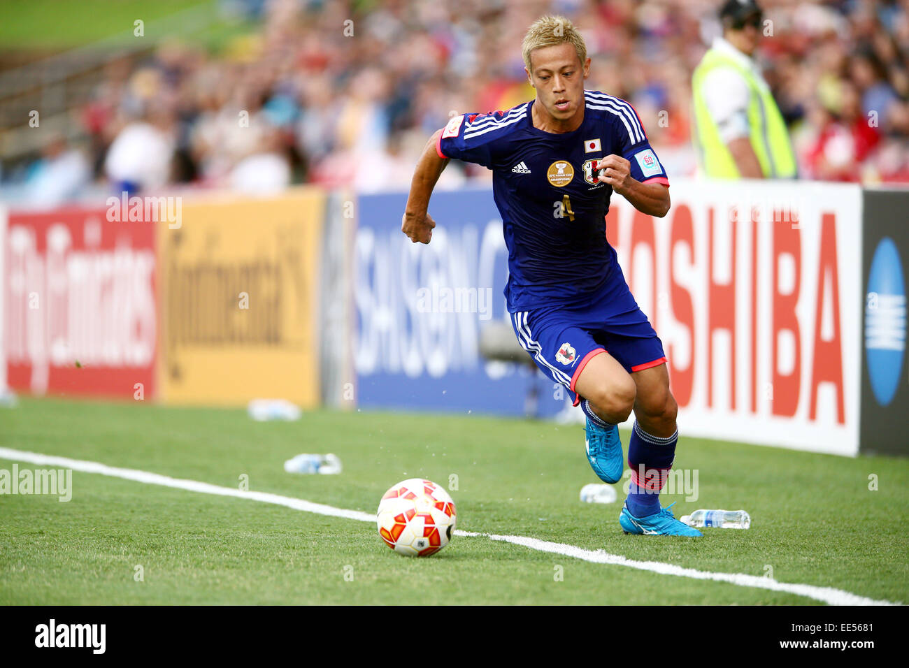 Nueva Gales del Sur, Australia. 12 ene, 2015. Keisuke Honda (JPN) fútbol/Soccer : AFC Copa Asiática Australia 2015 Grupo D partido entre Japón 4-0 Palestina en estadio de Newcastle en Nueva Gales del Sur, Australia . © Kenzaburo Matsuoka/AFLO/Alamy Live News Foto de stock