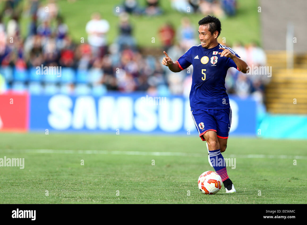 Nueva Gales del Sur, Australia. 12 ene, 2015. Yuto Nagatomo (JPN) fútbol/Soccer : AFC Copa Asiática Australia 2015 Grupo D partido entre Japón 4-0 Palestina en estadio de Newcastle en Nueva Gales del Sur, Australia . © Kenzaburo Matsuoka/AFLO/Alamy Live News Foto de stock