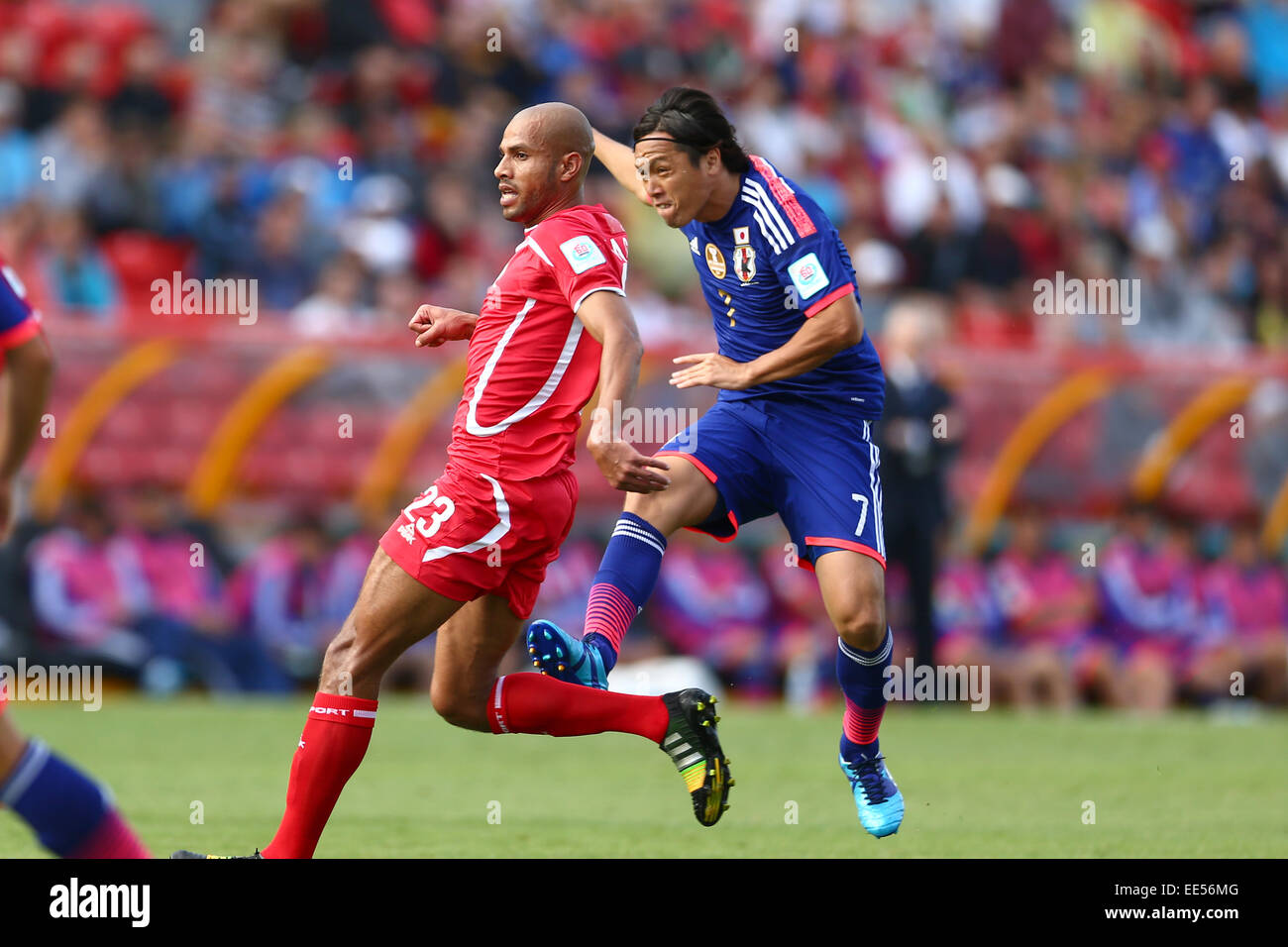 Nueva Gales del Sur, Australia. 12 ene, 2015. Yasuhito Endo (JPN) fútbol/Soccer : Yasuhito Endo de Japón anota el primer gol durante la Copa Asiática AFC Australia 2015 Grupo D partido entre Japón 4-0 Palestina en estadio de Newcastle en Nueva Gales del Sur, Australia . © Kenzaburo Matsuoka/AFLO/Alamy Live News Foto de stock