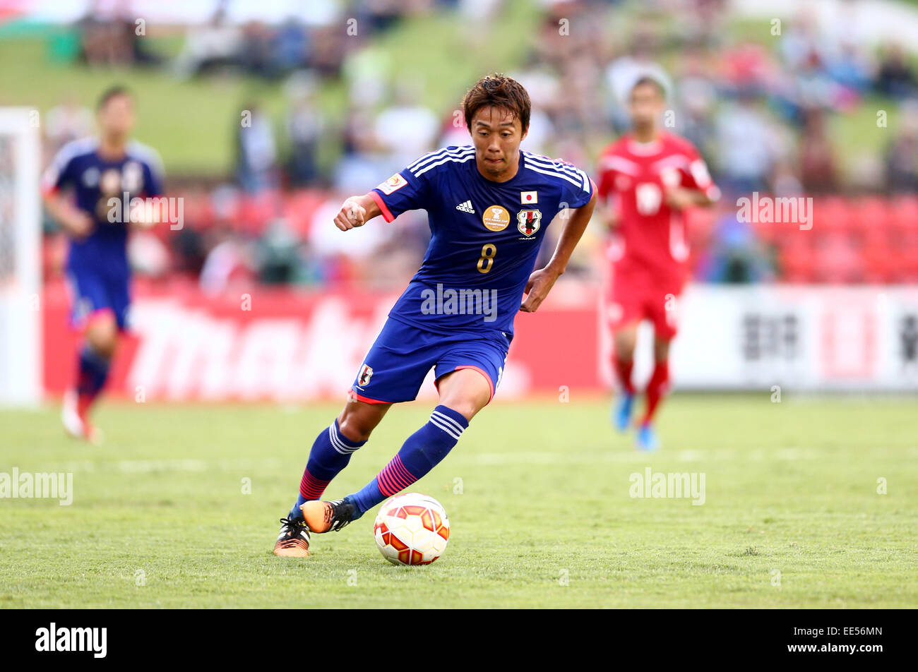 Nueva Gales del Sur, Australia. 12 ene, 2015. Hiroshi Kiyotake (JPN) fútbol/Soccer : AFC Copa Asiática Australia 2015 Grupo D partido entre Japón 4-0 Palestina en estadio de Newcastle en Nueva Gales del Sur, Australia . © Kenzaburo Matsuoka/AFLO/Alamy Live News Foto de stock