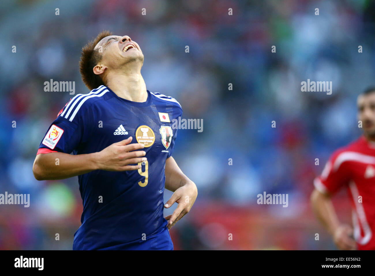 Nueva Gales del Sur, Australia. 12 ene, 2015. Shinji Okazaki (JPN) fútbol/Soccer : AFC Copa Asiática Australia 2015 Grupo D partido entre Japón 4-0 Palestina en estadio de Newcastle en Nueva Gales del Sur, Australia . © Kenzaburo Matsuoka/AFLO/Alamy Live News Foto de stock