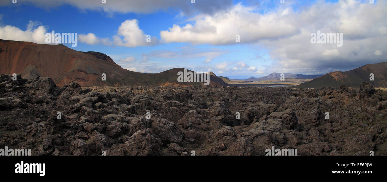 Campo de lava, Landmannalaugar, Islandia Foto de stock