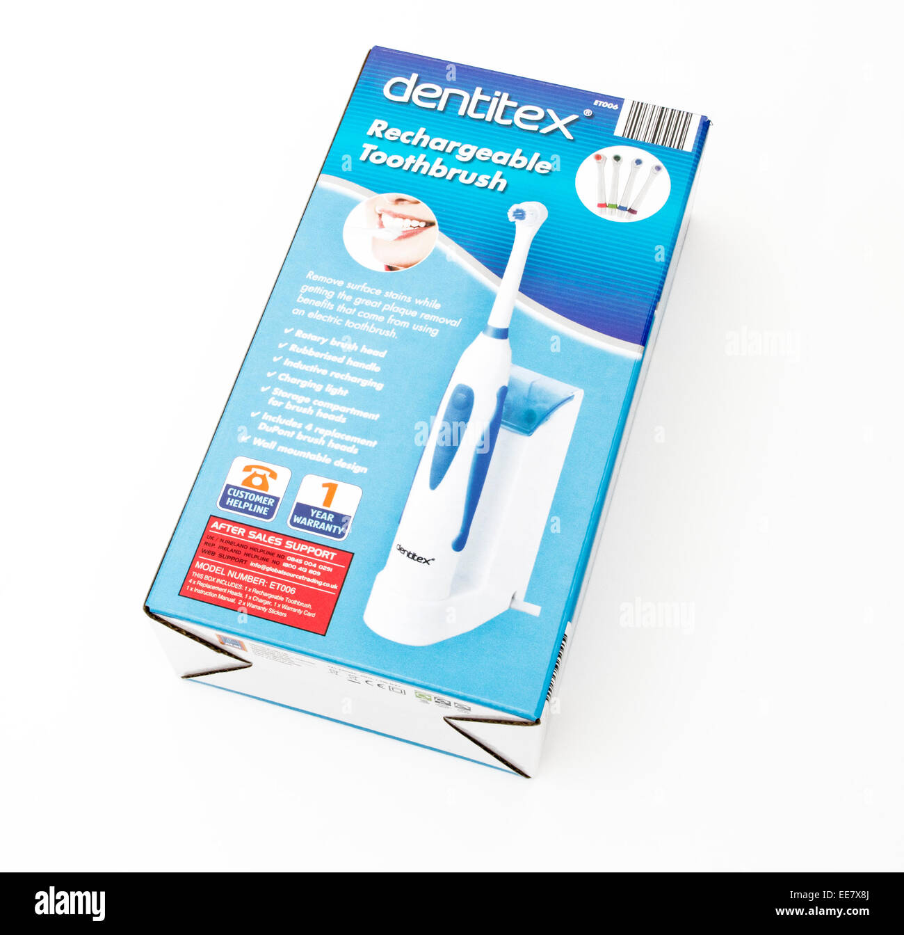 Cepillo dental eléctrico recargable Dentitex EN EL EMBALAJE EXTERIOR, UK Foto de stock