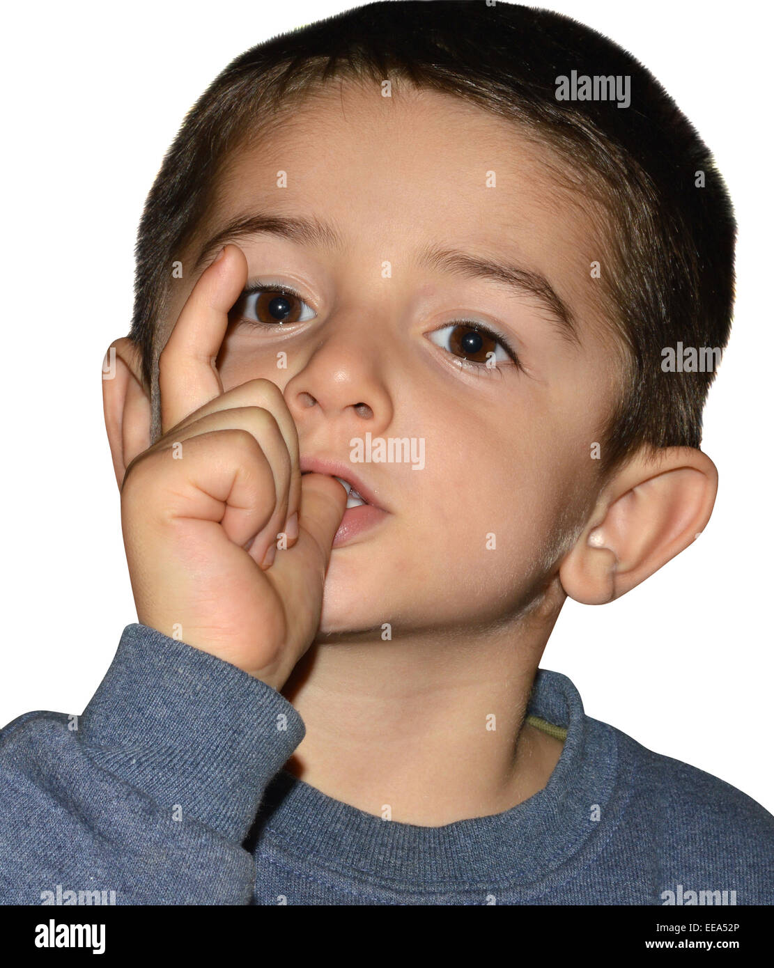 Little Boy a chupar su dedo Foto de stock