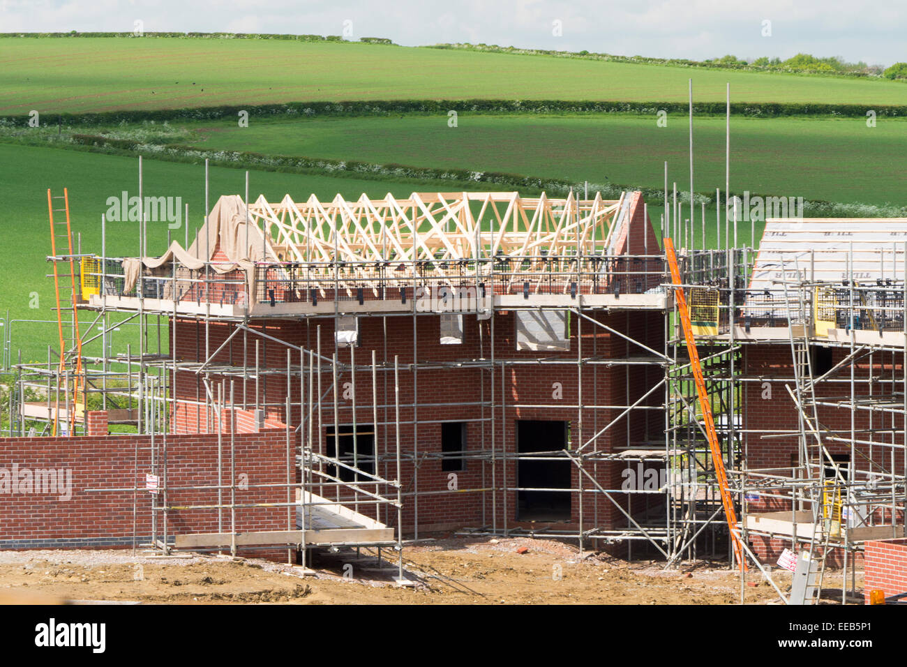 Construcción de casa de 4 dormitorios, Grantham, Lincolnshire Foto de stock