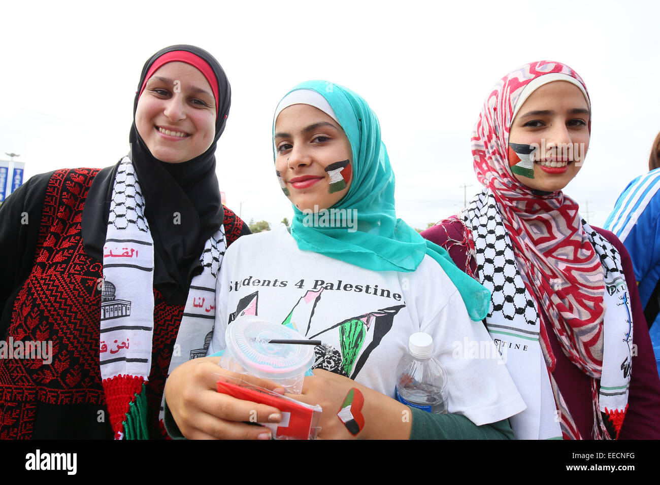 Nueva Gales del Sur, Australia. 12 ene, 2015. Ventiladores de Palestina/Fútbol Soccer : AFC Copa Asiática Australia 2015 Grupo D partido entre Japón 4-0 Palestina en estadio de Newcastle en Nueva Gales del Sur, Australia . © Yohei Osada/AFLO SPORT/Alamy Live News Foto de stock