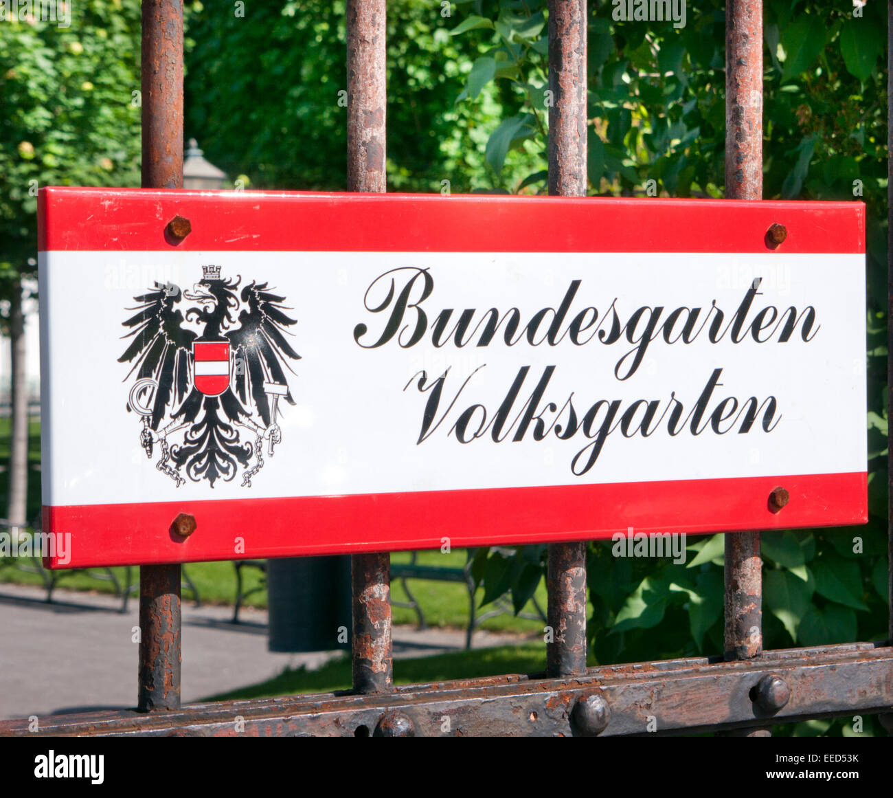 Bundesgarten Volksgarten en Viena, Austria Foto de stock