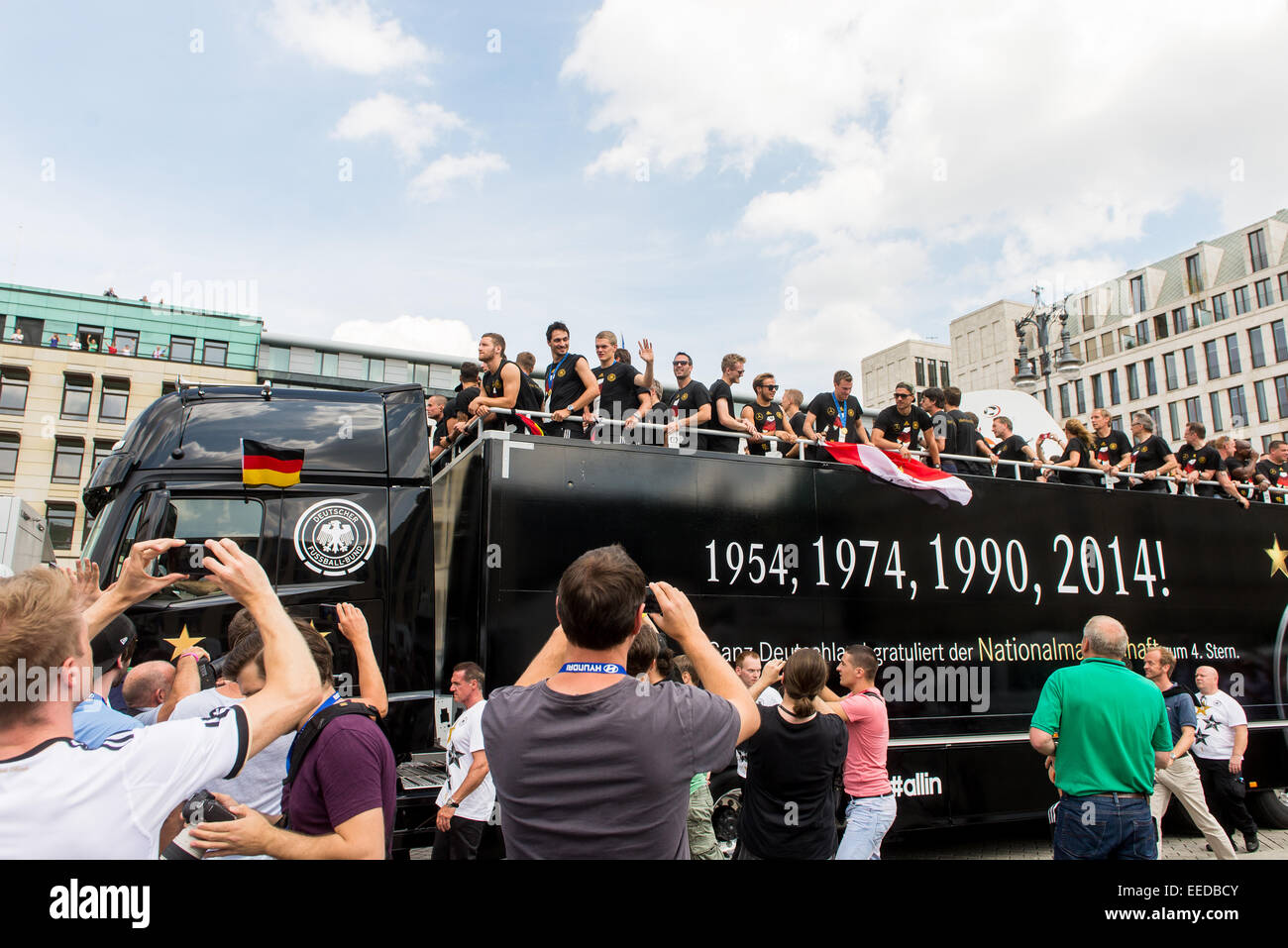 Berlín, Alemania, la llegada del equipo nacional alemán Foto de stock