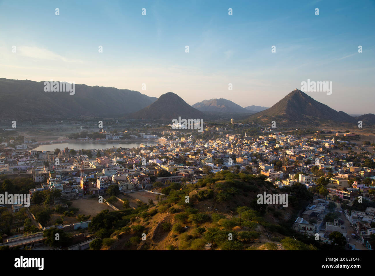 La India, Rajastán, Pushkar al amanecer Foto de stock