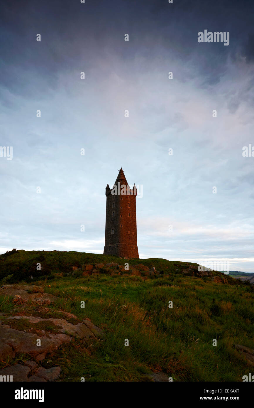 Newtownards Scrabo Tower en el condado de Down en Irlanda Foto de stock