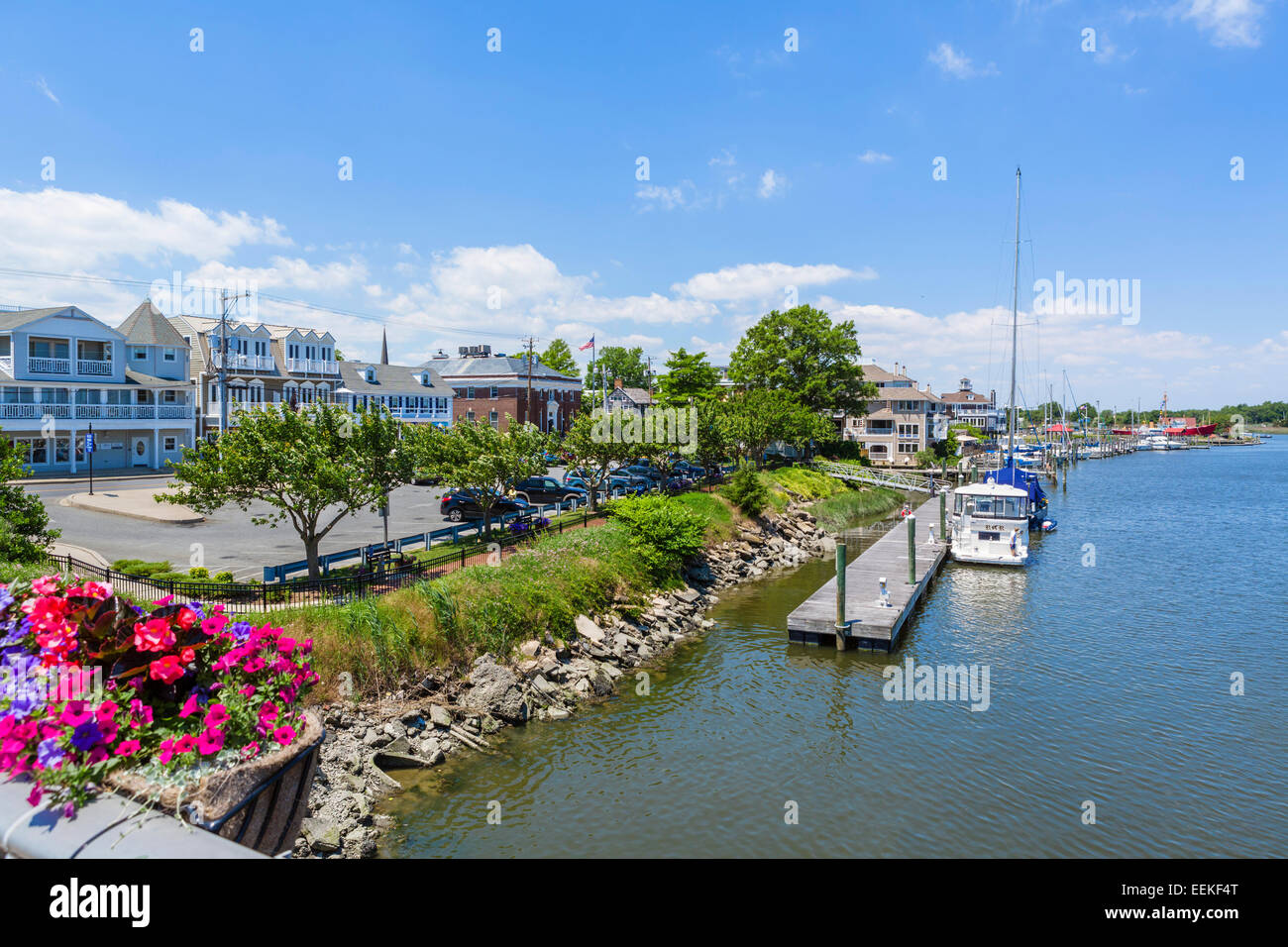 Waterfront por Memorial Park en el distrito histórico de Lewes, Delaware, EE.UU. Foto de stock