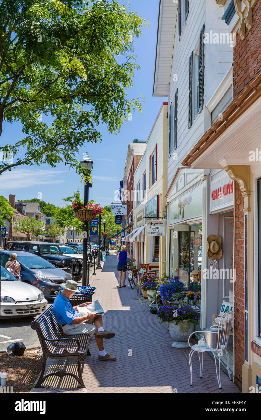 2Nd Street en el distrito histórico de Lewes, Delaware, EE.UU. Foto de stock