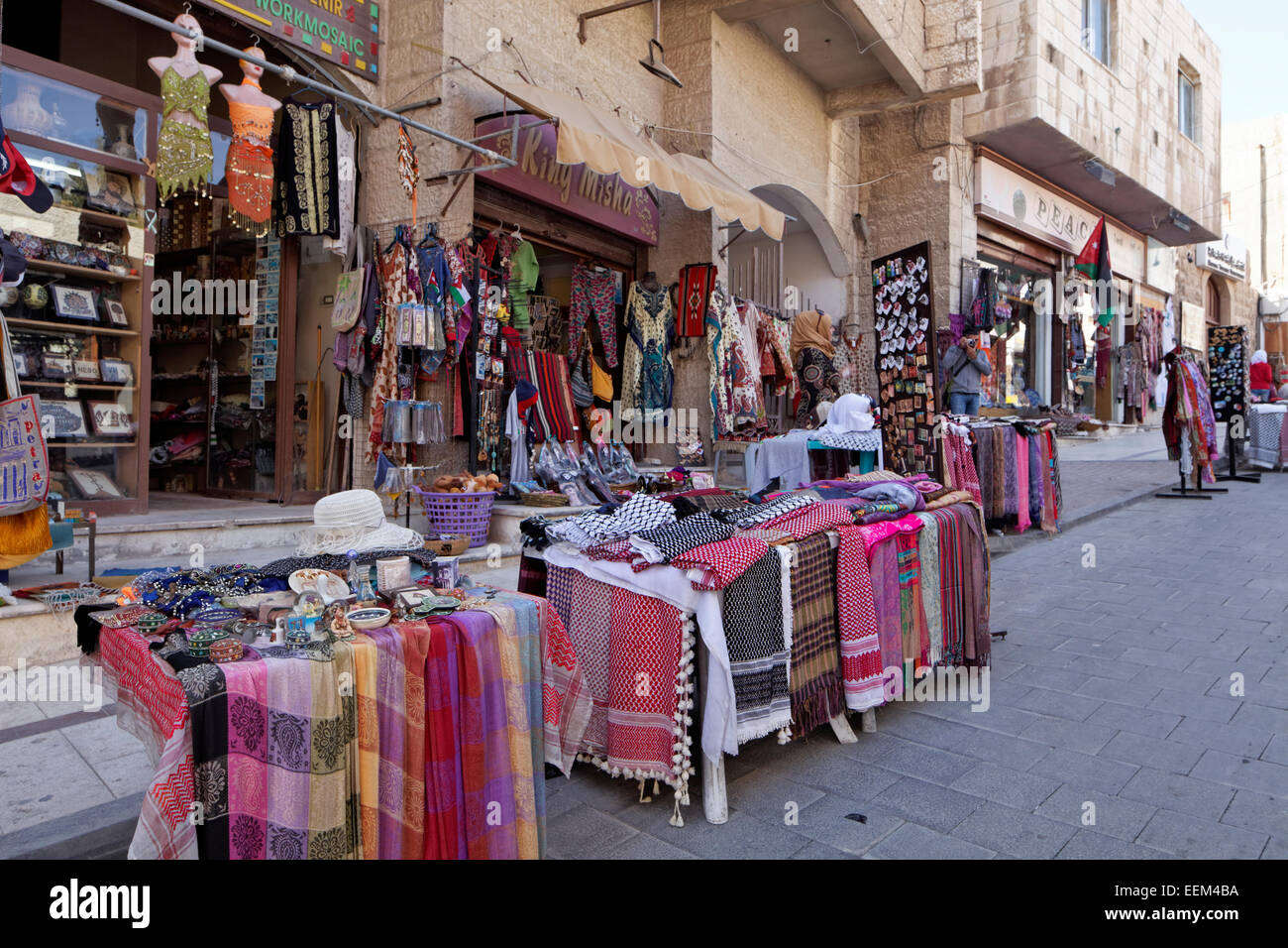 Tienda de souvenirs, Madaba, Jordania Foto de stock