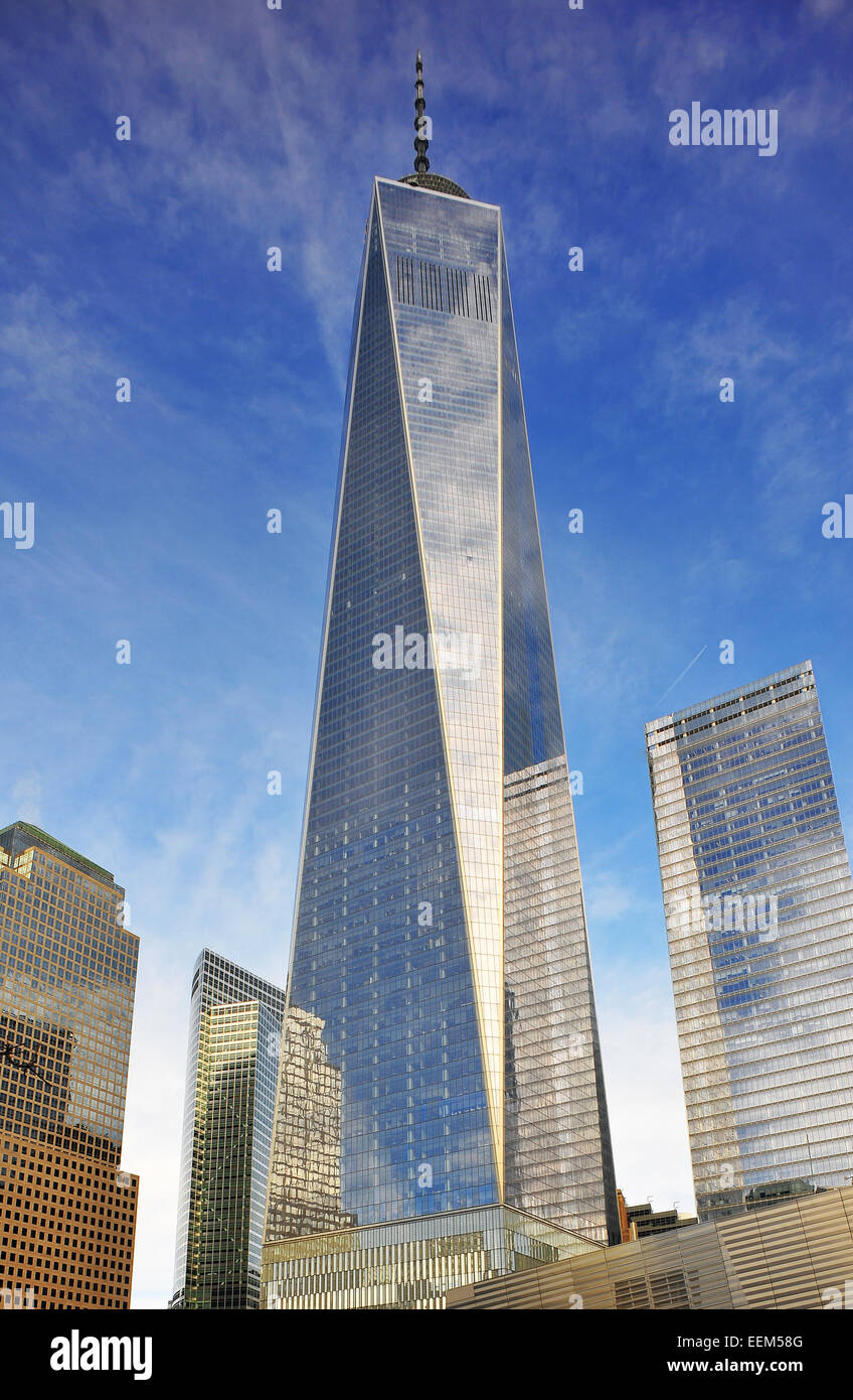 El One World Trade Center, Torre de la Libertad, el edificio principal del nuevo World Trade Center, Manhattan, Ciudad de Nueva York, Nueva York Foto de stock