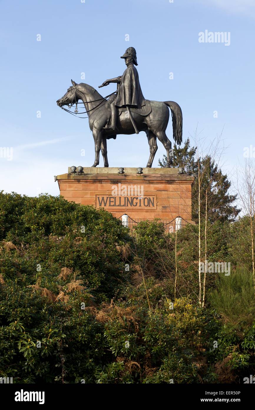 La estatua de Wellington en Aldershot Foto de stock