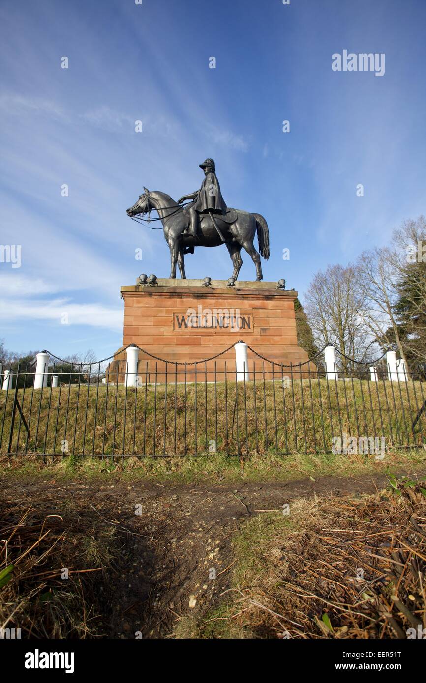 La estatua de Wellington en Aldershot Foto de stock