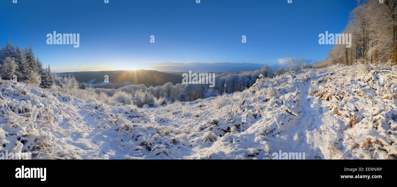 La nieve del valle de Wye. Foto de stock