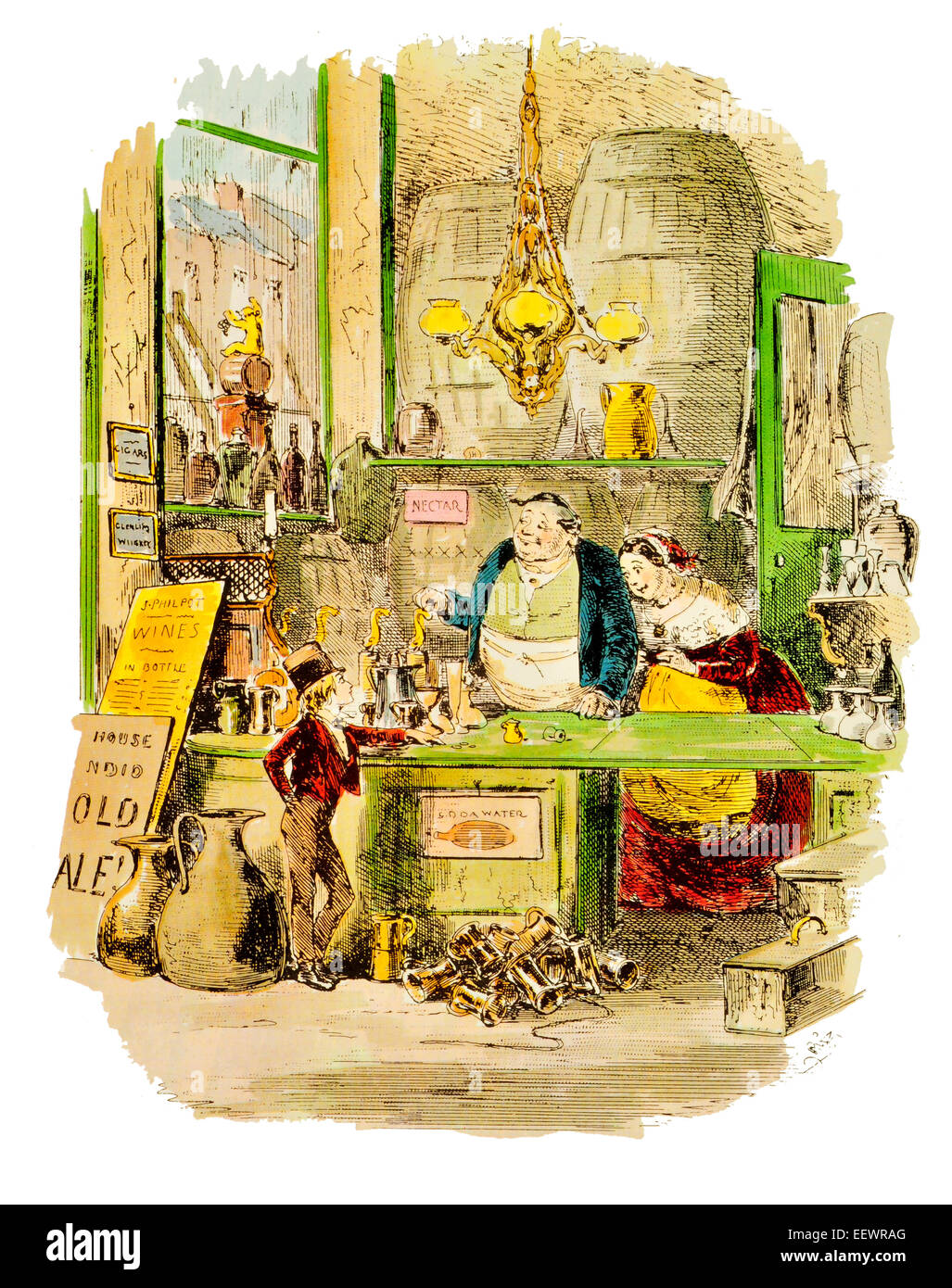 David Copperfield magnífico orden en la casa pública de Charles John Huffam Dickens tienda Victoriana minorista Foto de stock