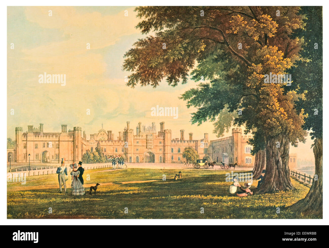 Hampton Court Palace 1827 London Borough of Richmond upon Thames Greater London georgiano de la Familia Real Británica Foto de stock